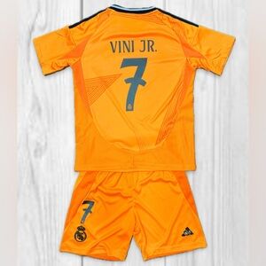 Vinni Jr #7 Youth Adidas Soccer Jersey Kids Kit Jersey + Shorts (MEDIUM) (26)